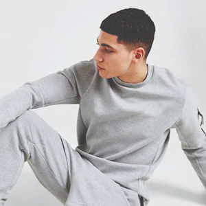 2025 diseño OEM 69% algodón 31% poliéster Heather Grey hombres Tech Fleece chándal con cremallera completa Sudadera con capucha Joggers pantalones de chándal - Product Image 3