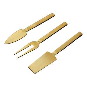 Bulk Price Gold PVD <b>Cheese</b> <b>Set</b> of 3 Pieces Stainless Steel <b>Cheese</b> Accessory With Custom Logo From India - Product Image 1