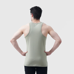 Débardeur avec découpe de l'ourlet incurvé athlétique pour hommes, gilet d'entraînement décontracté, sans manches, 100% coton, personnalisé - Product Image 2