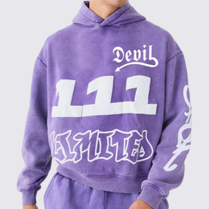 Nuevo diseño de gran tamaño Fit Mens Chándal Casual Streetwear Sweat Set Unisex Puff Print Chándal - Product Image 4