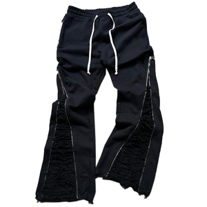 Pantalones de algodón personalizados Pantalones de chándal acampanados informales para correr Pantalones de chándal apilados para hombres con cintura elástica cómoda para hombres OEM - Product Image 1