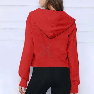 Sudaderas con capucha de algodón de alta calidad para mujer Sudaderas con media cremallera de fábrica personalizadas con cuello simulado lavado y bordado Servicio OEM - Product Image 2