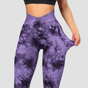 Más vendidos Mujeres Cintura alta Elástico Secado rápido Suave Yoga Leggings Compresión Pantalones de yoga Pantalones al por mayor - Product Image 5