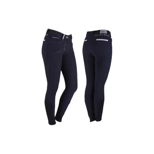 Pantalones ecuestres de cuero para mujer con cómodo parche en la rodilla diseñados para productos flexibles para caballos - Product Image 5