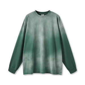 เสื้อยืดแขนยาวผู้ชายสไตล์วินเทจทรงโอเวอร์ไซส์ ผ้าคอตตอน 100% น้ำหนัก 240 กรัม ย้อมสีแบบไทได ผ้าเทอร์รี่ถักเนื้อแน่น - Product Image 3