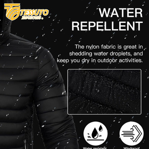 Veste matelassée en satin personnalisée pour hommes Manteau d'hiver rembourré à bulles imperméable avec fermeture à glissière Vêtements d'extérieur de courte longueur - Product Image 6