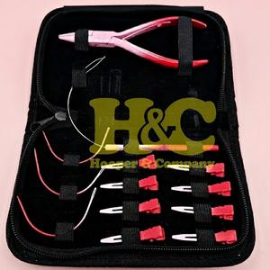 Nouveau Kit d'Outils pour Extensions de Cheveux Ombrés Orange : Pince, Ciseaux, Aiguilles, Pochette, Mini Kit d'Outils Capillaires en Acier Inoxydable avec Clip à Bande et Boucle Logo - Product Image 2