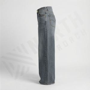 Pantalones Vaqueros de Pierna Ancha para Mujer, Cintura Alta, Rectos, Estilo Vintage, Color Personalizado Moderno, Pantalones Vaqueros de Moda Urbana - Product Image 3