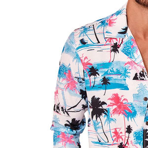 Meilleure vente chemise de vacances hawaïennes à manches courtes pour l'été à la plage/nouveau design de chemises hawaïennes en coton à fibres personnalisées - Product Image 2