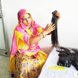 Máquina de cabello humano virgen sin procesar, mechones rectos de doble trama, extensiones de cabello humano virgen brasileño alineación con cutícula - Product Image 5