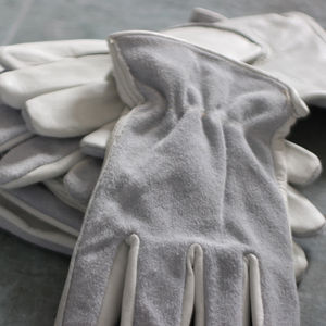 Gants de travail en cuir blanc de sécurité pour l'industrie de la construction, vente en gros - Product Image 5