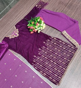 NUEVO DISEÑADOR FESTIVAL ESPECIAL TERCIOPELO TOP CON DUPATTA PARA MUJER - Product Image 4