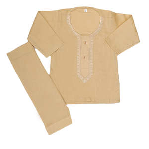 Shalwar Kameez brodé pour nouveau-nés garçons - Beige - Product Image 1