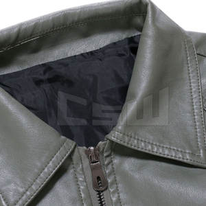 Recién llegado, chaqueta de cuero de invierno de talla grande para hombre, superventas, cuello levantado con lona a un precio razonable - Product Image 3