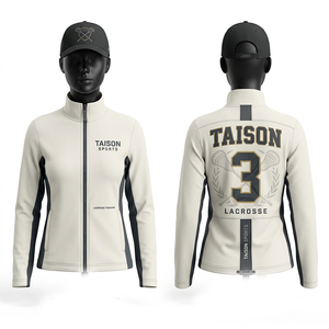 Women lacrosse training <b>jacket</b> 280 GSM polyester spandex blend breathable yellow with <b>grey</b> panel design custom embroidery h - Product Image 5