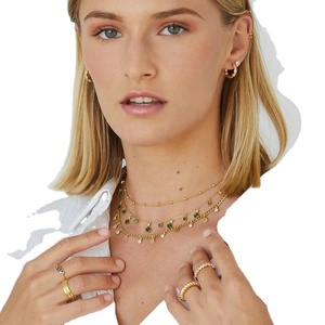 Collar de cadena cubana Vintage para mujer, 2 gramos, chapado en oro, nuevo cristal blanco, forma de bola rellena, aleación de circón infundida para - Product Image 1