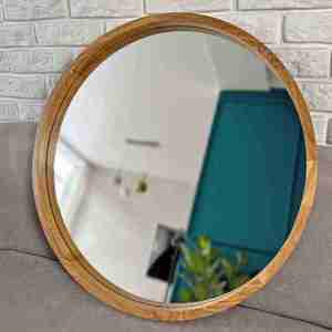 Haute demande avec un prix raisonnable Fabriqué en Inde Armoire à miroir de salle de bain Cadre en bois rond rond avec qualité d'exportation - Product Image 2