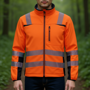เสื้อแจ็คเก็ตซอฟต์เชลล์สีส้ม/ดำ รุ่น Trendline High-Viz สำหรับงานอุตสาหกรรม-ป้องกัน - Product Image 3