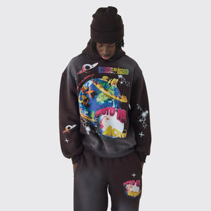 Vente en gros de survêtement 100% coton de haute qualité sérigraphié avec logo personnalisé lavé à l'acide avec design de poche - Product Image 1