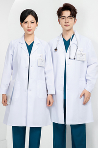 Camice Medico Unisex Premium Bianco Personalizzato OEM per Dottori e Infermieri, Camice da Laboratorio di Alta Qualità Taglia XL <span class=keywords><strong>con</strong></span> <span class=keywords><strong>Logo</strong></span> Personalizzato - Product Image 6