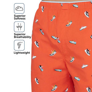 Pantalones cortos de verano para hombre con estampado de Color naranja 2023, 100% de algodón, sueltos, informales, con patrón sólido, estampado 3D, ropa informal de moda - Product Image 6