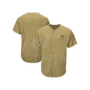 เสื้อเจอร์ซีย์เบสบอลแบบติดกระดุมระบายอากาศของผู้ผลิตปากีสถานดีไซน์สีทึบสำหรับชุดเล่นซอฟต์บอล - Product Image 1