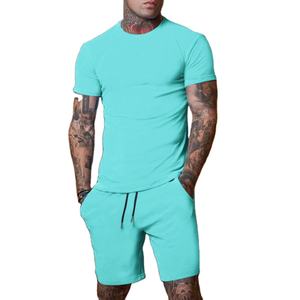 Elegante Conjunto de 2 Piezas para Hombre, Conjunto Deportivo Informal Transpirable de Verano, Camiseta de Manga Corta y Pantalones Cortos, Ropa Premium para Hombre - Product Image 3