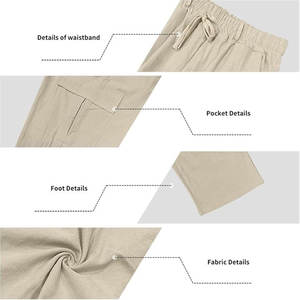 Pantalon cargo léger 100% coton de haute qualité pour hommes, long et décontracté, tactique d'extérieur avec taille moyenne élastique - Product Image 6