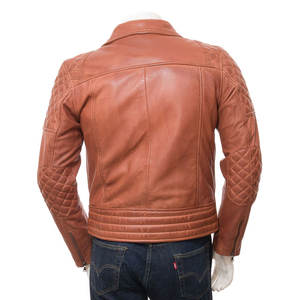 2025 Nueva chaqueta de cuero genuino de verano 100% para hombre, chaqueta de cuero de moda con cuello levantado MOQ bajo para hombre, chaqueta de cuero de moda de Isha Industry - Product Image 2