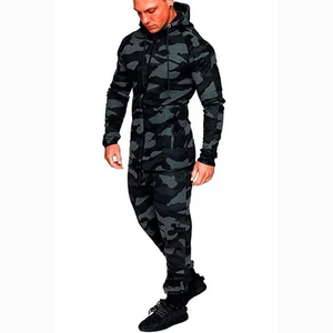 Tenues athlétiques actives à fermeture éclair complète Survêtement de jogging pour hommes Vente à chaud de survêtements d'entraînement de couleur unie en gros - Product Image 4