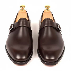 Business Casual Genuine Cowhide Leather Handmade <b>Men's</b> <b>Shoes</b> with Buckle Closing Hard Sole Dress Pointed <b>Shoes</b> for Wedding - Product Image 2