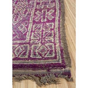 Tapis en laine noués à la main Nuray, motif géométrique rose et violet, pour la décoration de la maison, du salon ou de la voiture, taille 9x12 - Pae-4516 - Product Image 4