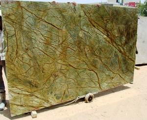 Modern Eco-Friendly Waterproof Rainforest Green Indian Natural <b>Marble</b> Slab Polished Big Countertop Kitchen Dining Villa - Product Image 3