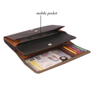 Portefeuille en cuir sécurisé RFID pour femmes avec fermeture à bouton avec fonction de protection de sécurité - Product Image 5