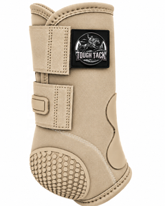 Tough Tack Horse Splint Boots Beige Microfiber Leg Protection with Hex Grip Sole for Riding 2026 - Product Image 2