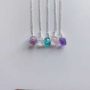 Clear Quartz <b>Crystal</b> <b>Pendant</b> Necklace And Earrings Set Sterling Silver Handmade Healing Gemstone Jewelry - Product Image 3