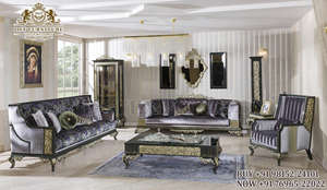 Meubles de salon villas chics en bois de Sagwan meubles de salon luxueux ensemble de canapés en bois de teck fabriqué en bois russe - Product Image 4