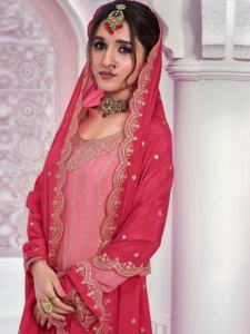 Exportation de qualité Designer Chinon Salwar Kameez Costume avec séquence de travail Utilisation occasion spéciale disponible au meilleur prix - Product Image 4
