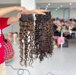 Hot Selling High Quality Raw Hair Burmese <b>Curly</b> Customized Color <b>Bundles</b> to Make Wigs From Real Human Hair - Product Image 6