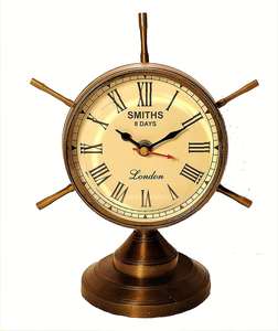 Reloj decorativo de mesa de aluminio y Metal de alta calidad con soporte, artesanías indias antiguas marrones, fabricante directo exportador - Product Image 5