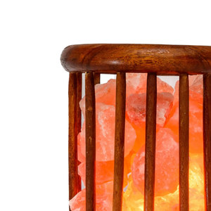 Custom Manufacturer Wholesale Price Himalayan <b>Wooden</b> <b>Basket</b> Salt Chunks Best Selling Carved Technique Salt Lamps - Product Image 3