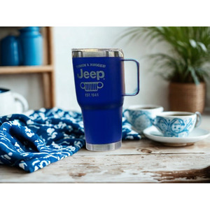JEEP แก้วสแตนเลสสำหรับเดินทางขนาด30ออนซ์มีหูจับแก้วฉนวนสุญญากาศผนังสองชั้นเพื่อให้เครื่องดื่มร้อนหรือเย็นเป็นเวลาหลายชั่วโมง - Product Image 2