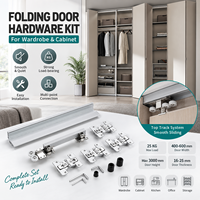 Système de quincaillerie pour porte pliante pour cloison en bois, armoire, penderie et projet de mobilier d'intérieur