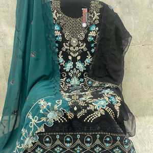 Elégant Léger Georgette Dupatta Fox Shalwar Kameez Top Santoon Bottom Intérieur Hiver Wear pour Taille 6XL Indien Pakistanais - Product Image 1