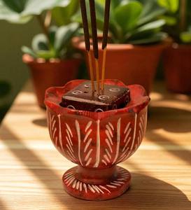 2,5X2,5 tallado a mano esteatita Rosa incienso titular elegante Floral Agarbatti quemador para meditación, Yoga y decoración del hogar - Product Image 6