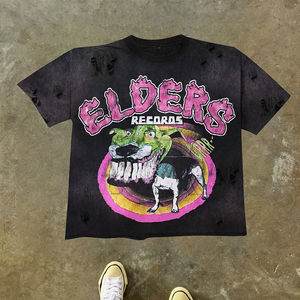 เสื้อยืดผู้ชายทรงบ็อกซี่ ครอป พิมพ์ลายกราฟิก แห้งเร็ว ผ้าฝ้าย พิมพ์ลาย DTG สตรีทแวร์ รับผลิตตามสั่ง ขายส่ง - Product Image 2