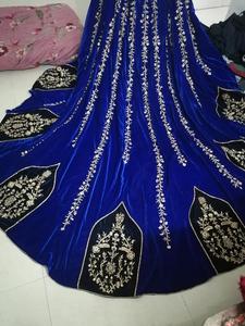 ล่าสุด dabka ชุดเดรสเจ้าสาวปักลายสีแดงเข้มพร้อมลูกปัดแก้วคริสตัล, หิน, dabka Work @ 2023 - Product Image 4