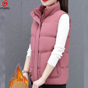 Chaleco Acolchado de Punto Ecológico para Mujer, con Capucha, Cierre de Cremallera, Diseño Cortavientos y Bolsillo - Product Image 4