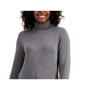 Maglione a Collo Alto Extra Large da Donna Karen Scott, Colore Antracite, Traspirante, in Maglia per Stile Casual Estivo e Autunnale, Logo Frontale - Product Image 2