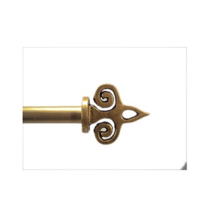 Brass Elegant Leaf <b>Curtain</b> Finials With Support Brackets & Brass Drapery Rod Best Selling Extendable - Product Image 5